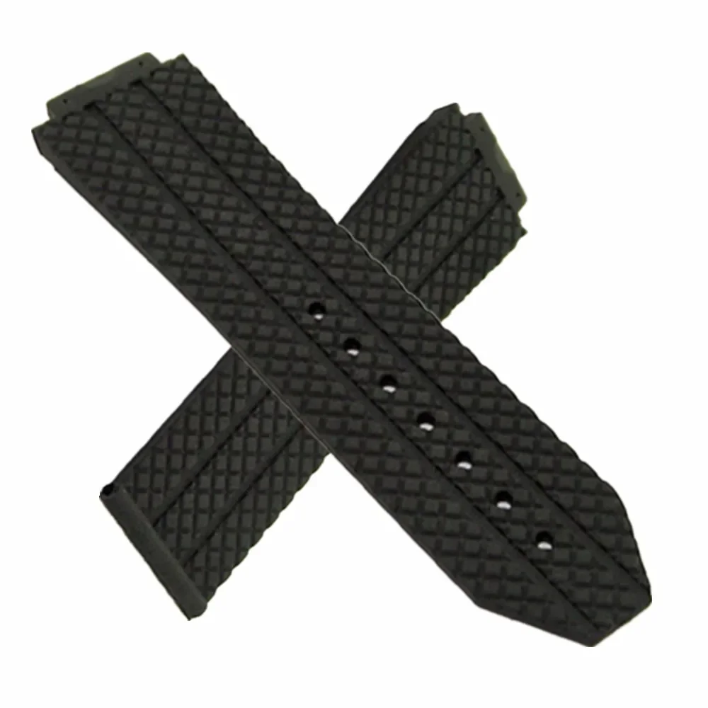 25mm X 19mm for HUBLOT BIG BANG Series Men Women Silicone Rubber Watch Strap Check pattern Bracelet and H Screwdriver