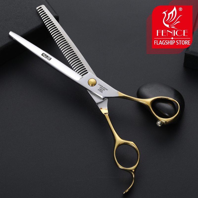 Fenice 6.5 inch Professional Pet Scissors Thinning Shears Japan High Quality Cat Dog Grooming Scissors Hair Cutting Tool Tijeras