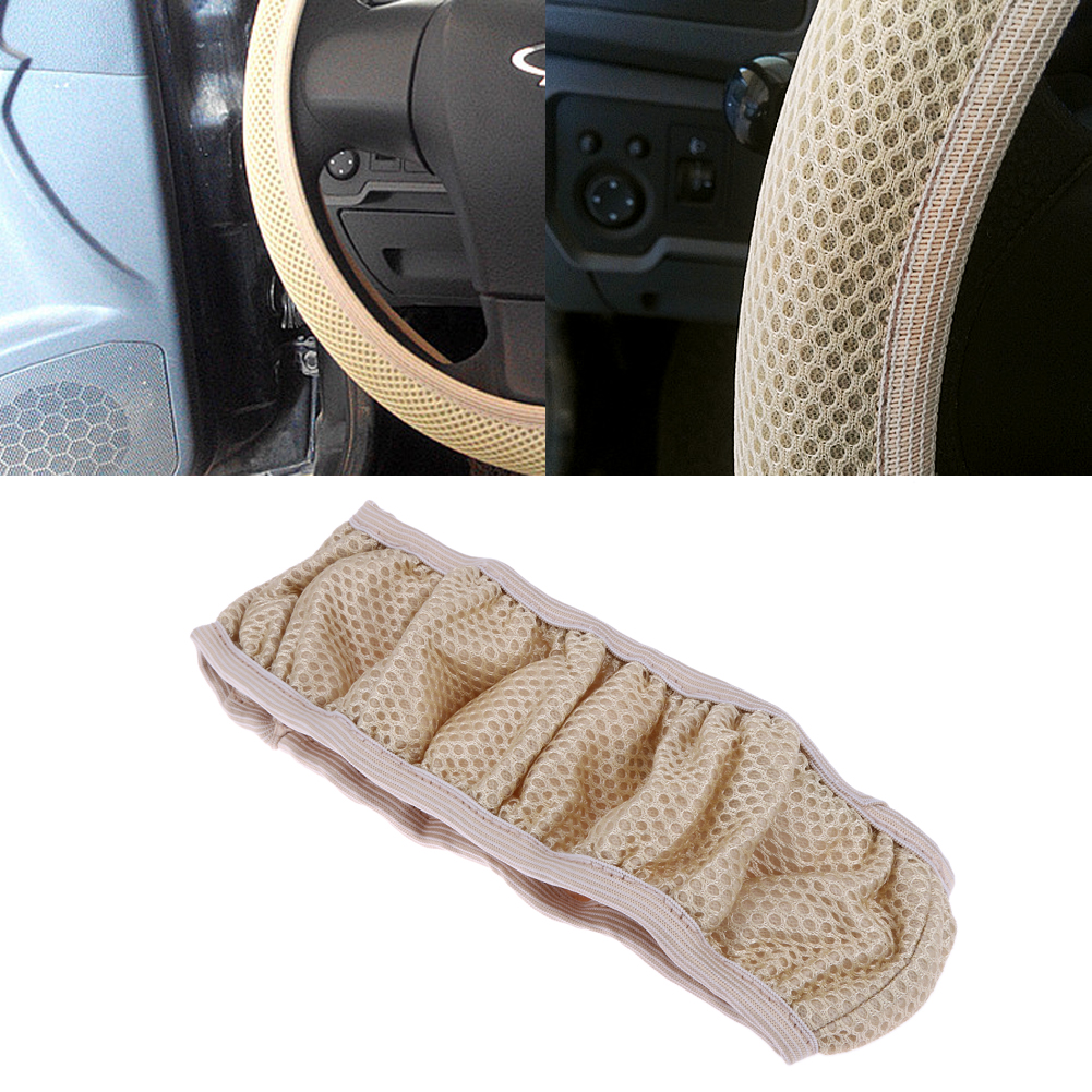 Handbrake 2025 Auto Car Steering Wheel Cover Cars Steering Beige 38cm Non-slip Breathable Steering new Covers Auto Decoration