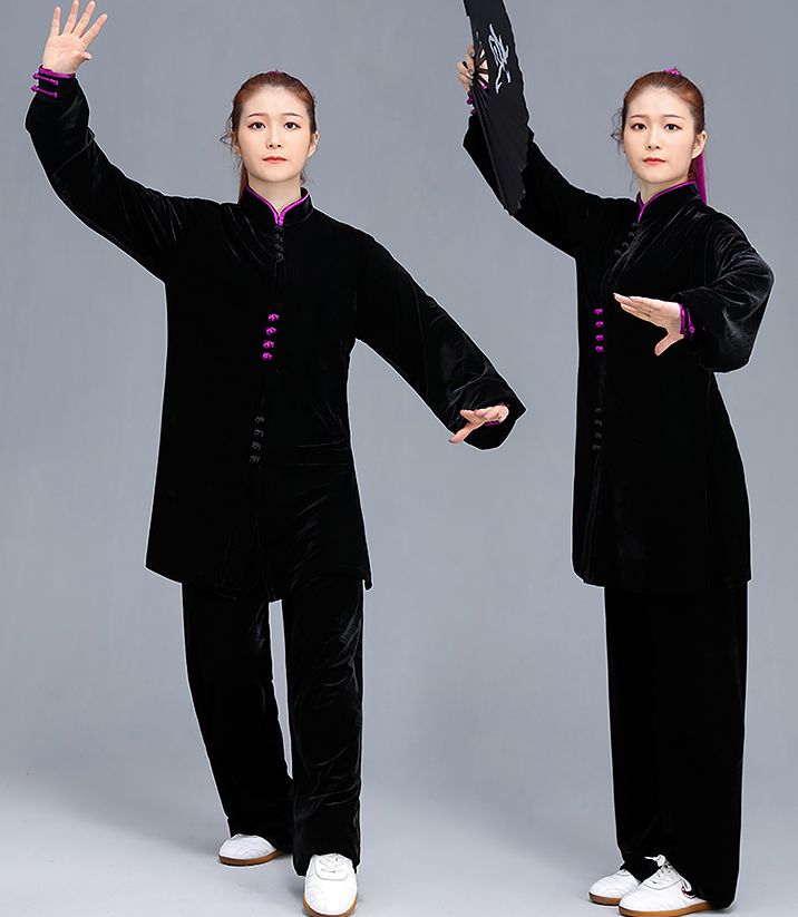 top quality Autumn&winter thickening pleuche tai chi taiji suit female wushu kung fu uniforms martial arts performance clothing