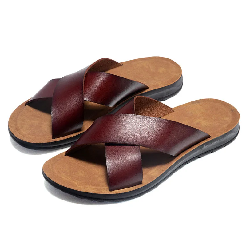 Men's Slippers Summer Large Size Outdoor Beach Casual Sandals Trend Men Shoes Flat Non-slip Comfortable Shoes Zapatillas