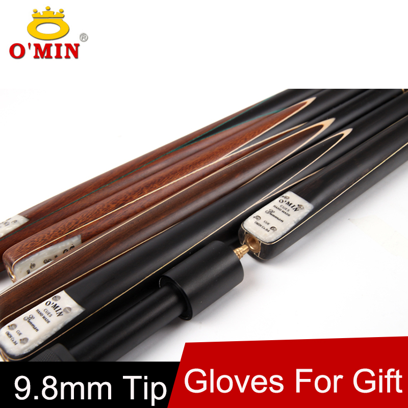 O'MIN Brand 3/4 Snooker Cue Stick 9.8mm Tip 3 4 Snooker Cues Case Set China Fast Shipment