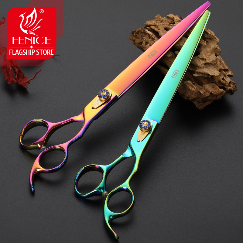 Fenice 8.5 inch professional pet scissors for dog grooming cat trimming scissors straight grooming shears makas tesoura pet
