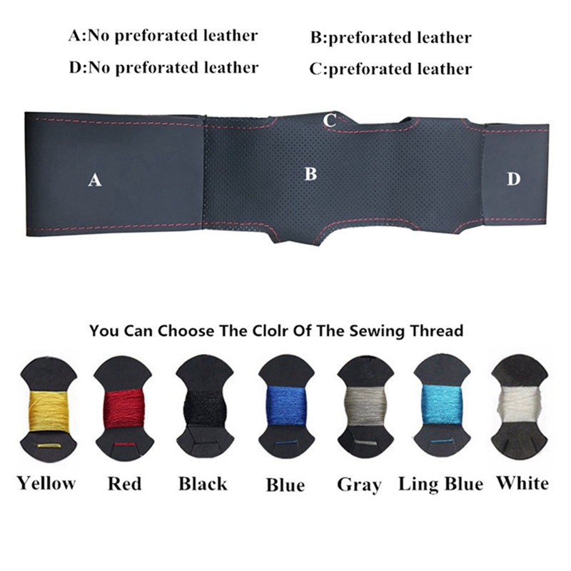 DIY Car Steering Wheel Cover Non-Slip Black Artificial Leather For Peugeot Boxer Citroen Jumper Relay Fiat Ducato Ram ProMaster