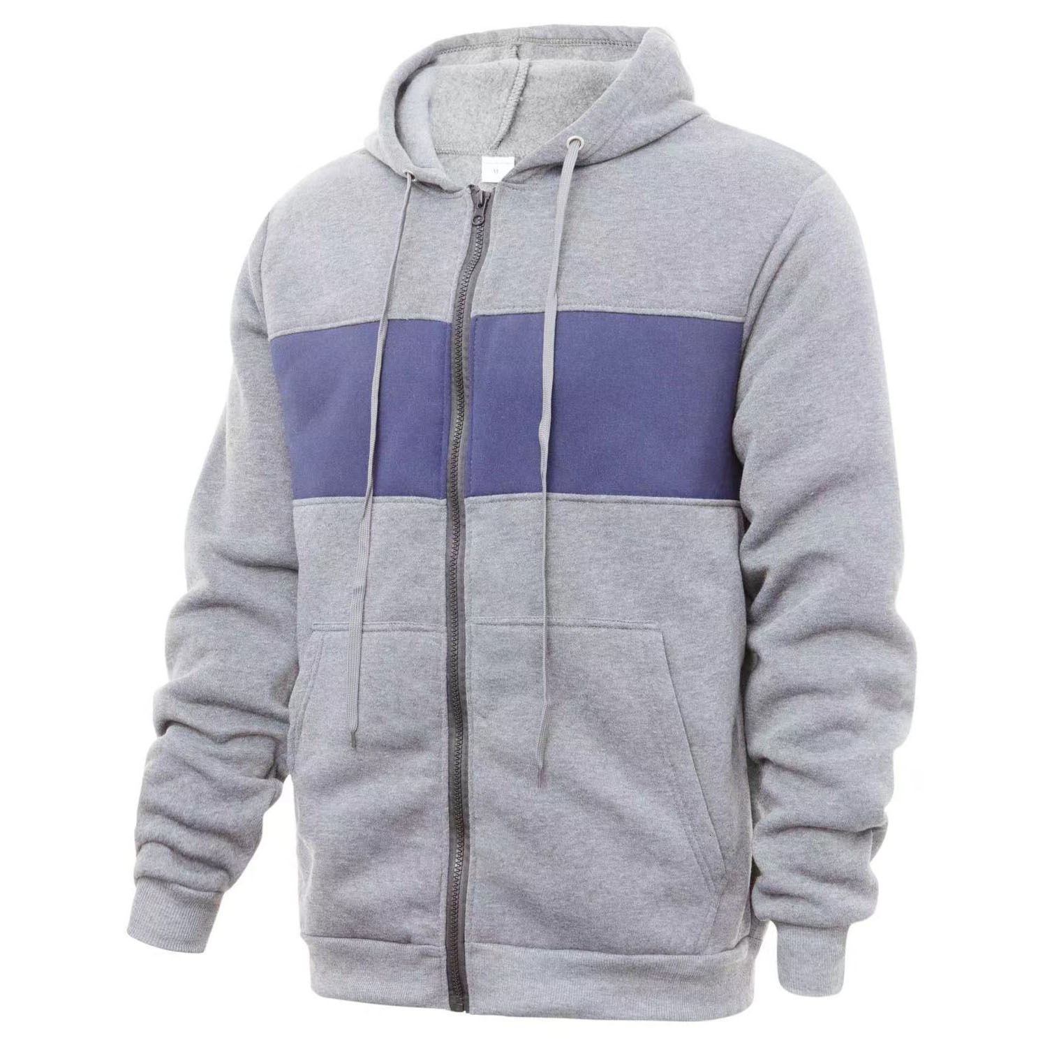 Designer's new style youth color matching slim fit casual sports hoodie top jacket men's