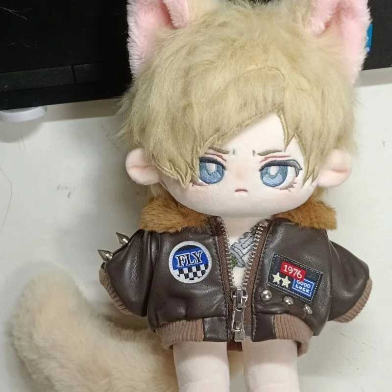Plush Dolls Leon Scott Kennedy Cosplay 20cm nude doll cotton plush toy filled with soft plush J240410