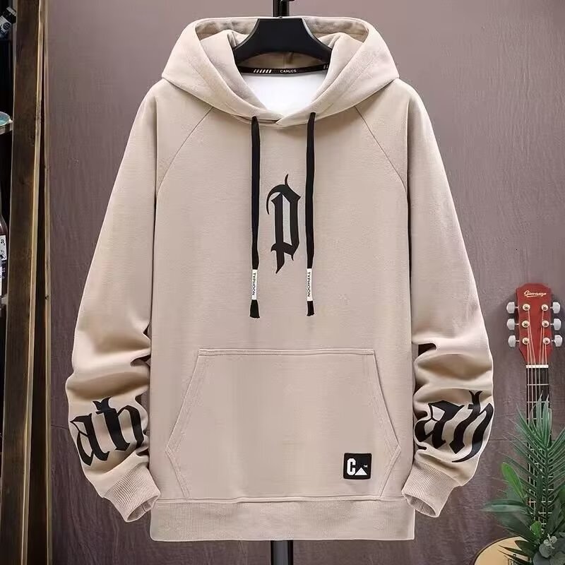 Designer Trendy Hoodie Men's Autumn Loose Letter Printed Design Top American High Street Handsome