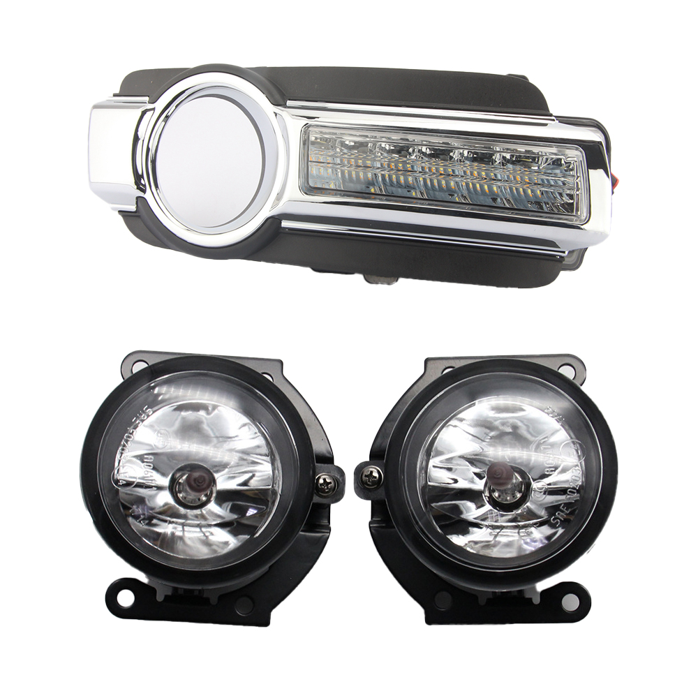 For Mitsubishi Pajero Montero 2015 2016 2017 2018 LED DRL Daytime driving Running Lights Daylight with turn signal Fog Lamp