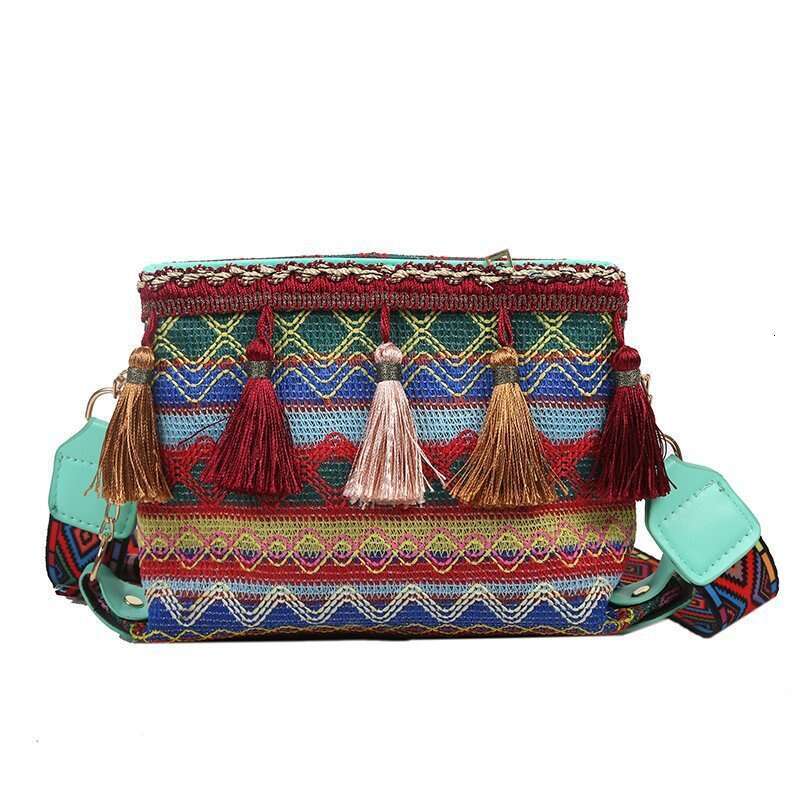 Women's 2024 New Tassel Fashion Ethnic Customs Colorful Single Shoulder Crossbody Bag