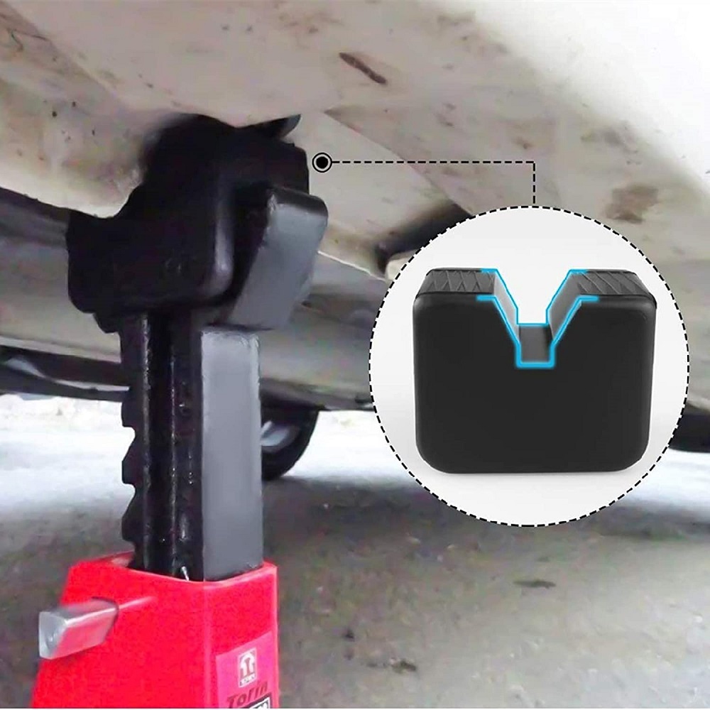 Car Jack Rubber Pad Car Slotted Lift Jack Stand Rubber Pads Floor Adapters Frame Rail Pinch Lifting Universal Repair Tools 5a333