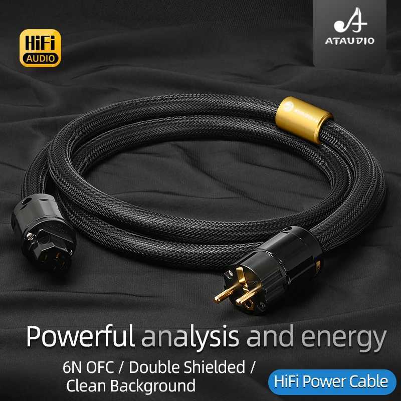 ATAUDIO Hi-end 6N OFC HiFi Audio EU/US/AU Power Cord Double Shielding Connection Filterure Amplifier Power CableLX241113