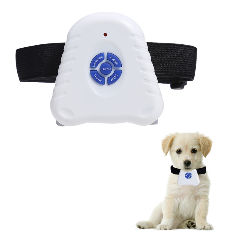 Waterproof Dog Stop Barking Control Collar Training Device Button Clicker Adjustable Ultrasonic Dog Anti Bark Collar