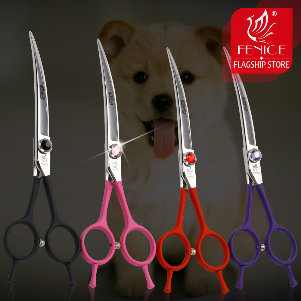 Fenice professional 6.5 inch pet scissors dog scissors curved grooming scissors cutting shears makas tijeras