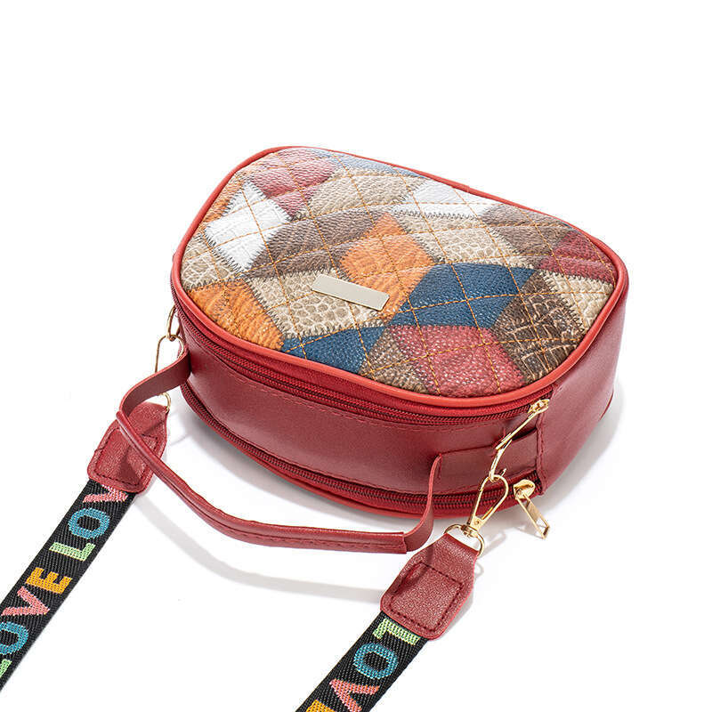 2024 new color blocked ethnic style single shoulder crossbody bag women, fashionable handbag for women