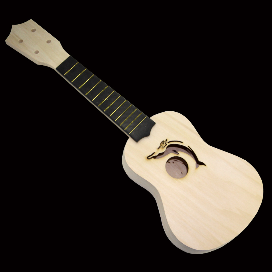 21 Inch Simple and Fun DIY Ukulele DIY Kit Tool Hawaii Guitar Handwork Support Painting Children's Toy Assembly for Amateur