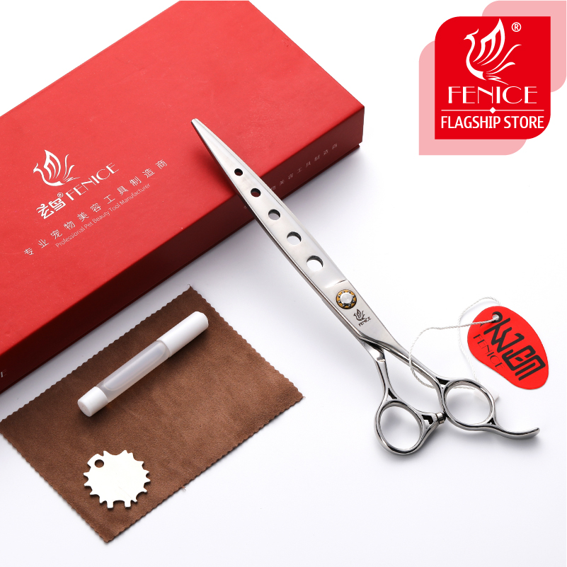 Fenice 7/7.5/8 Inch Jp440c Pet Dogs Gromming Scissors Straight Shears Sharp Edge Animals Cat Hair Cutting Barber Tools