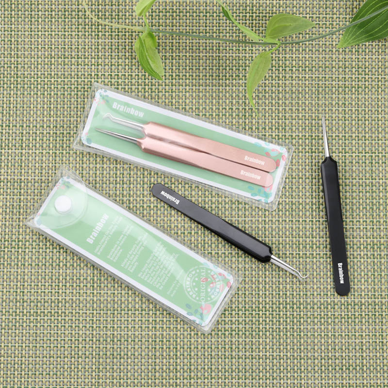 e Blackhead Brainbow Tweezers pcs Remover Acne Treatment Needle Spot Cleaner Pimple Blemish Extractor Skin Clean Care Tools Kit