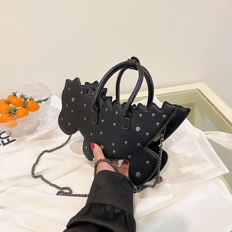 Rivet dinosaur 2024 new fashionable and stylish handbag with the same chain crossbody bag
