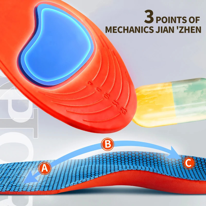 Orthopedic Insoles for Feet Sport Shock-absorbing Insole for Shoes Arch Support Plantar Fasciitis Templates Pads Men Women Sole 240329