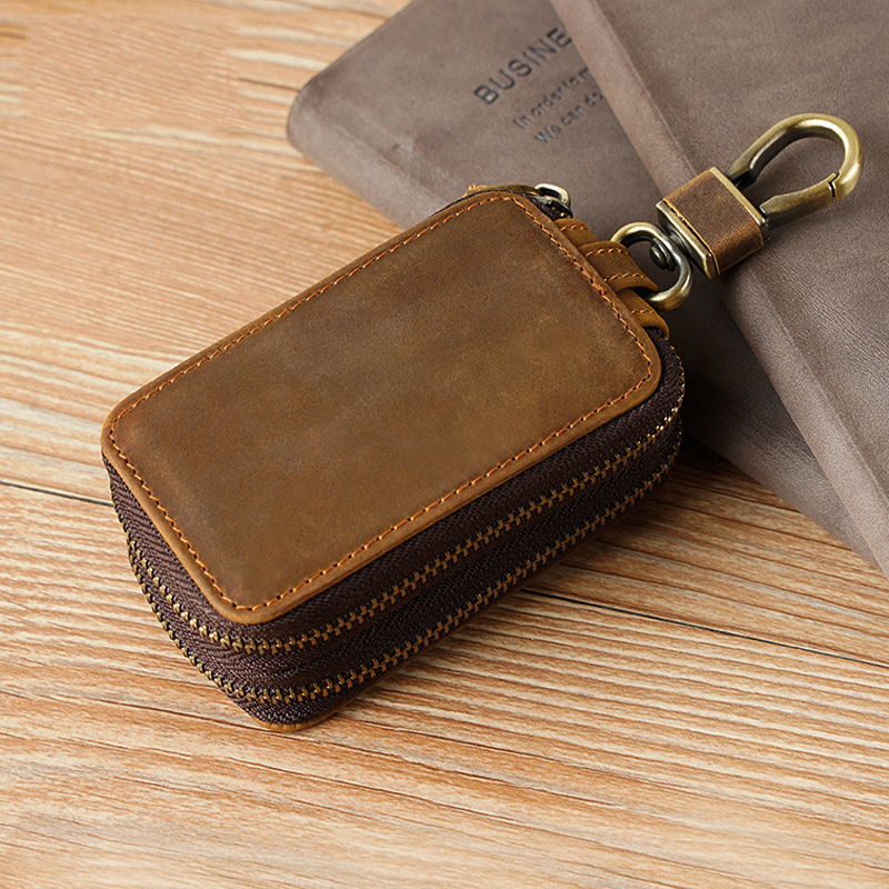 Leather Multi Chain: Car Key Bag With Double Zipper For Motorcycles & General Motors New Free Delivery Designer Bag