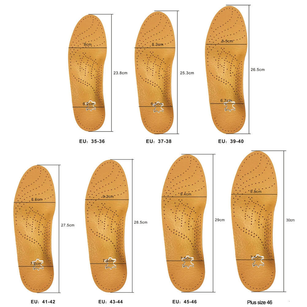 KOTLIKOFF High quality Leather ortic insole for Flat Feet Arch Support orthopedic shoes sole Insoles for men and women 240329