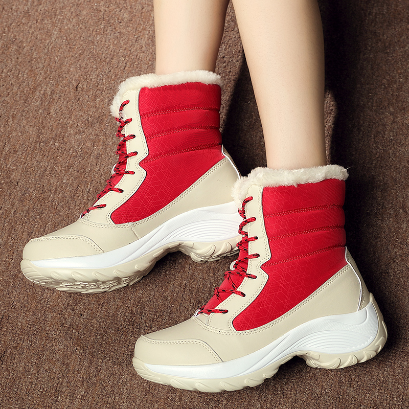 Lightweight Ankle hot Boots Platform For Women Heels Botas Mujer Keep Warm Snow Winter Shoes Female Botines