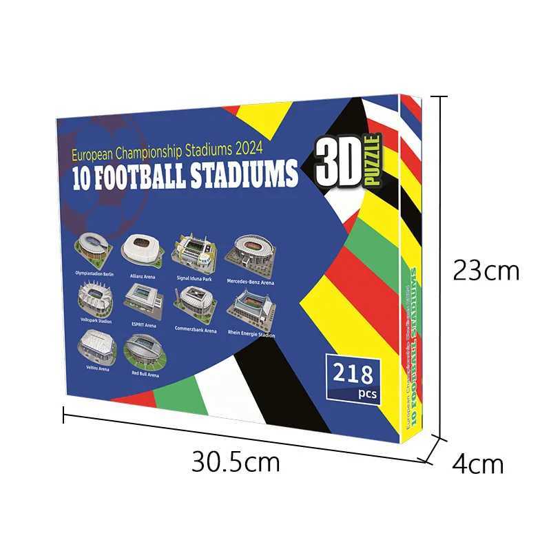 10 in 1 Champions League Football Stadium 3D Paper Puzzle DIY Mosaic Architecture Gym Toys Gifts Educational Toys W241109