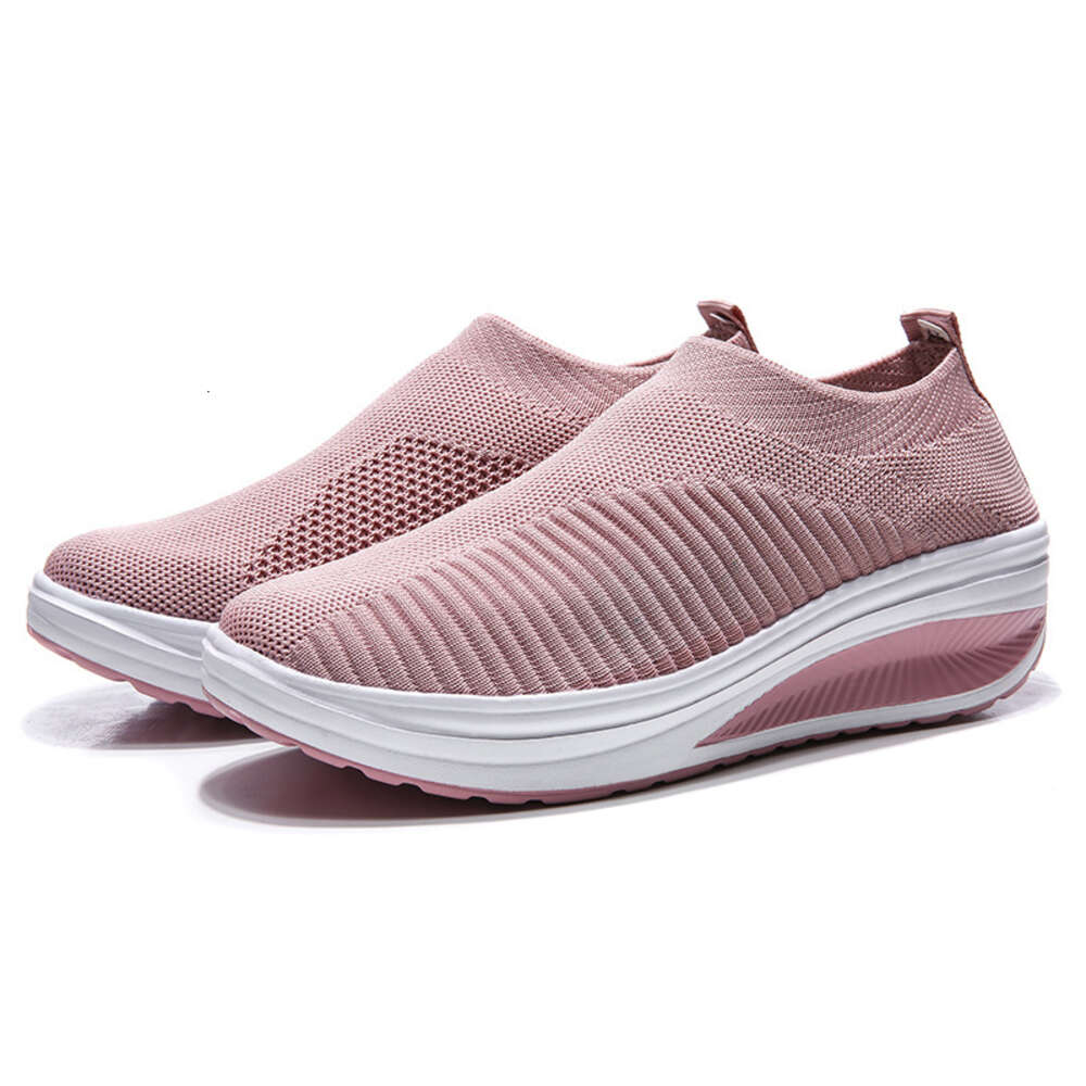 Thick Soled Women's Single Fly Woven Mesh Surface Lazy Flat Bottomed Rocking Comfortable Socks Shoes, Jinjiang ddmythur