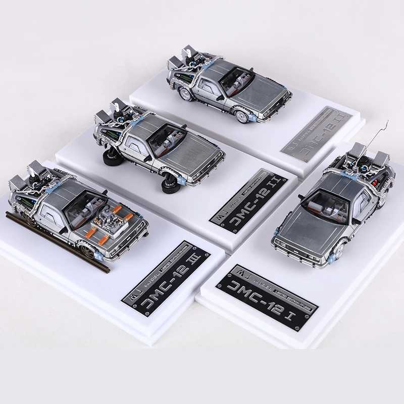 MJ 1 64 DeLorean DMC I II III Back To The Future Time Machine Mr.Fusion Diecast Toy Vehicle Car ModelXJ241109