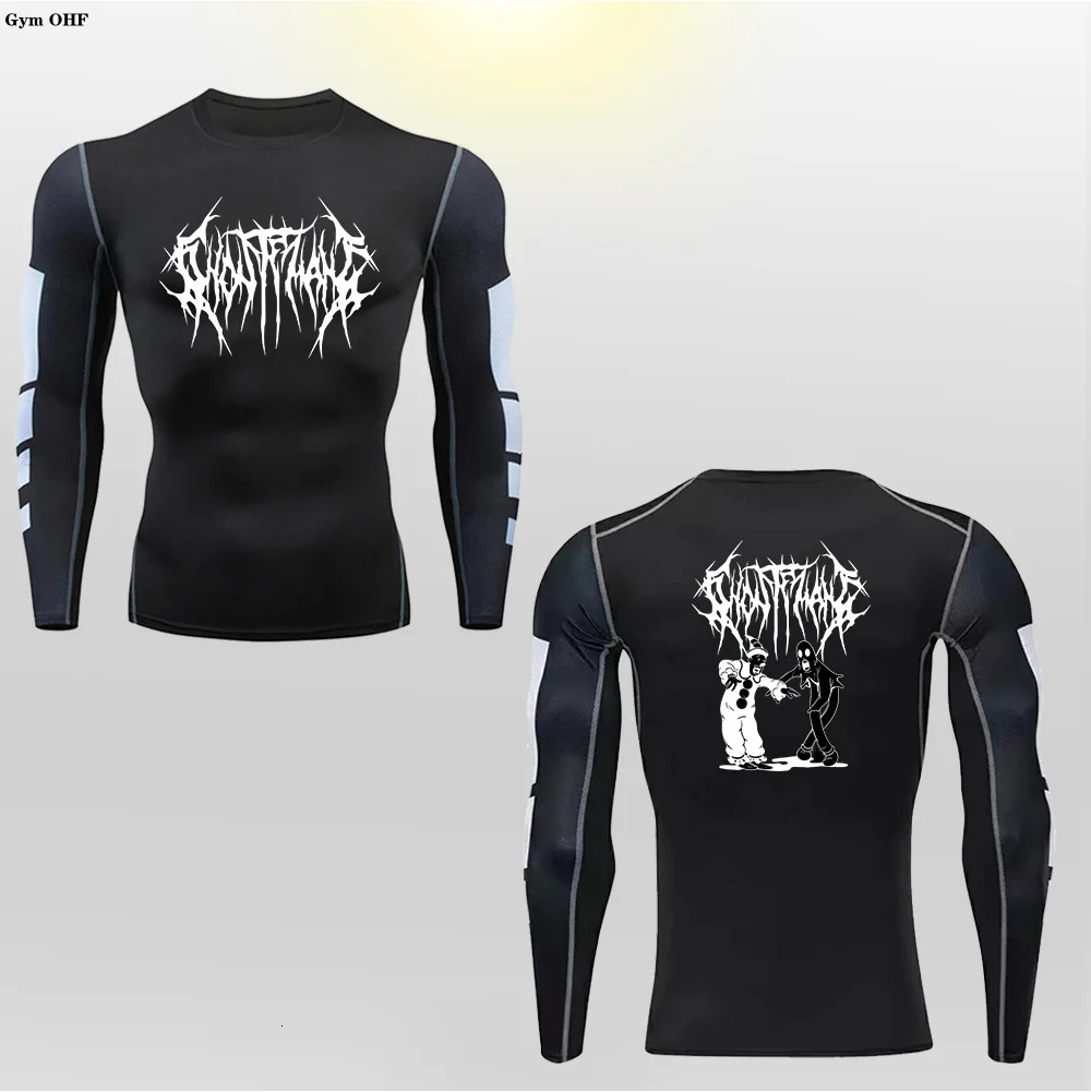 Y2K Men Bodybuilding Sport T-Shirt Quick Dry Running Shirt Long Sleeve Compression Tops Gym T Shirt Men Fitness Tight Rashgard 240409