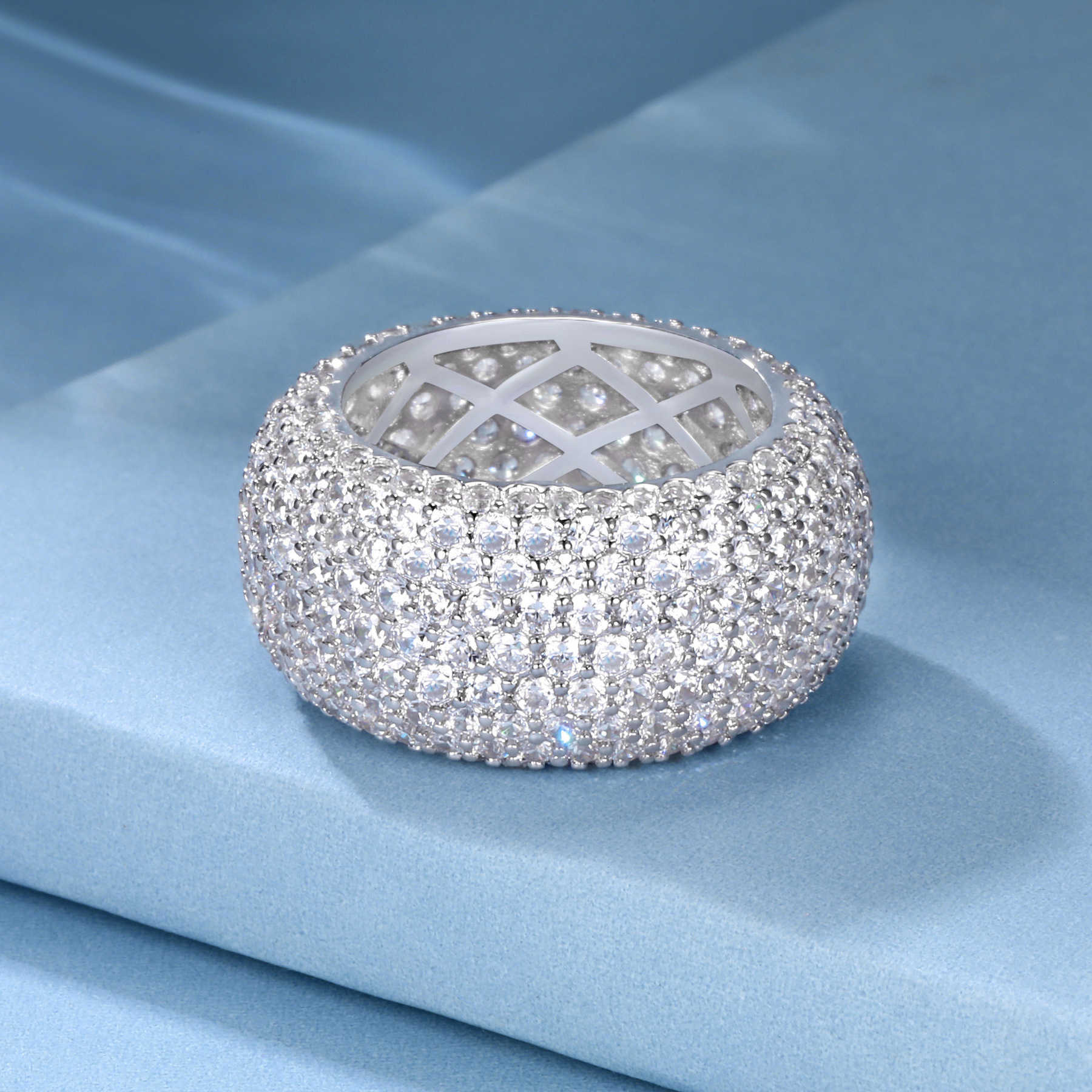 Mens Iced Out Baguette Diamond Engagement Ring 925 Silver VVS Moissanite Champion Ring Custom Hip Hop Ring
