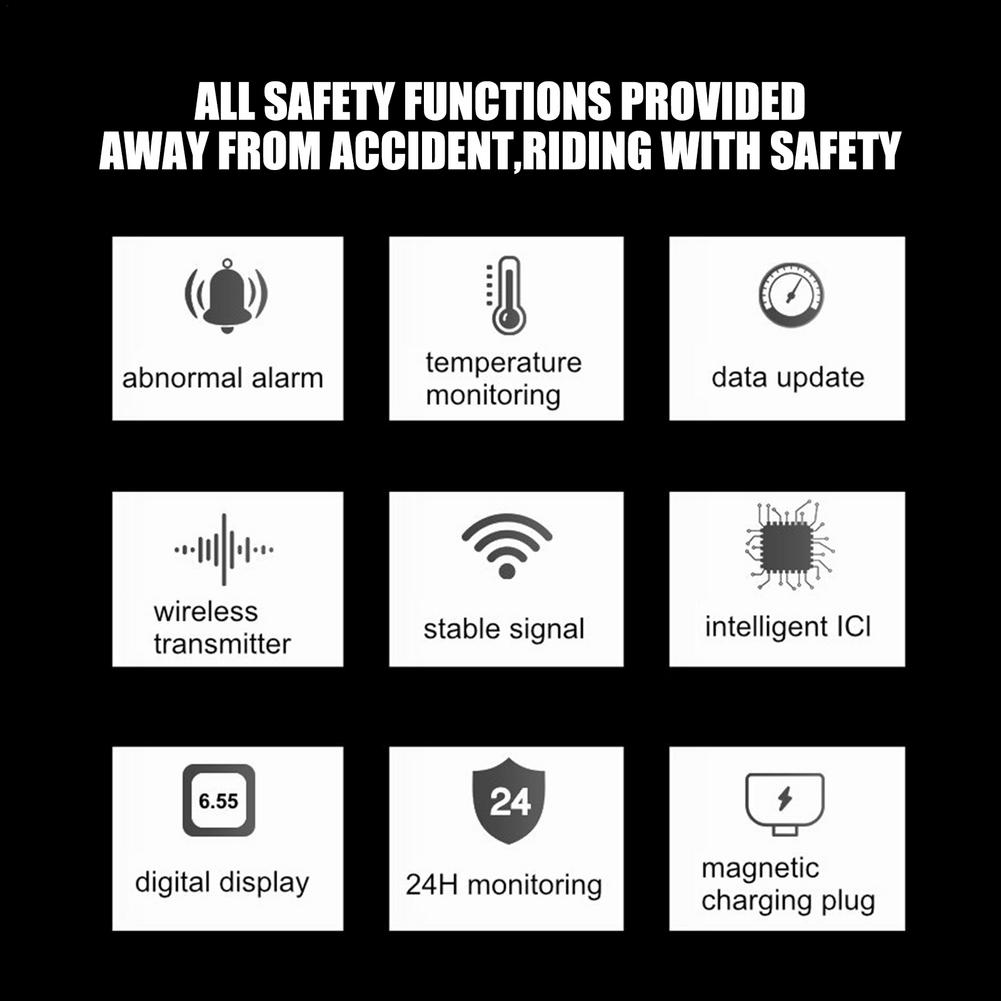 Motorcycle Tire Pressure 2025 Monitor LCD Display PMS new Tire Monitor USB Charging For Electric Vehicles Bicycles Heavy Locomotives.