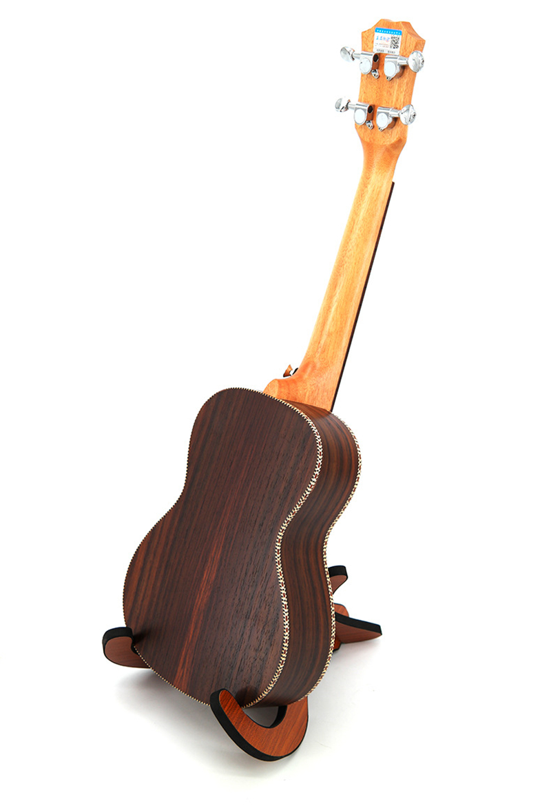 SevenAngel Brand 23 Inch Hawaiian Mini Guitar 4 Strings Ukelele Rosewood Body Grape Sound Hole Electric Ukulele with Pickup EQ