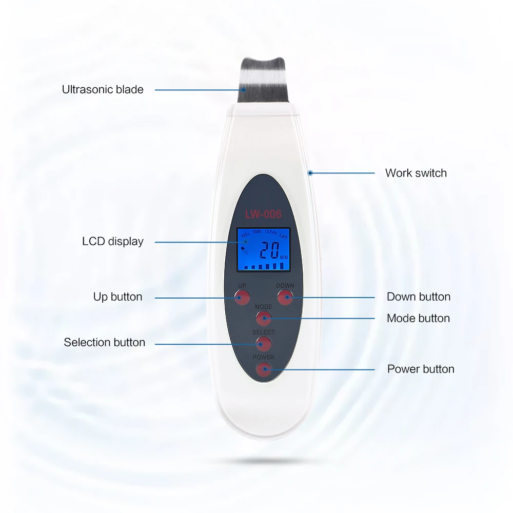 da Cleanser Scrubber Ultrasonic Skin Face Cleansing Acne Removal Pore Peeling Tone Lift ultrasonic Clean Facial Massager