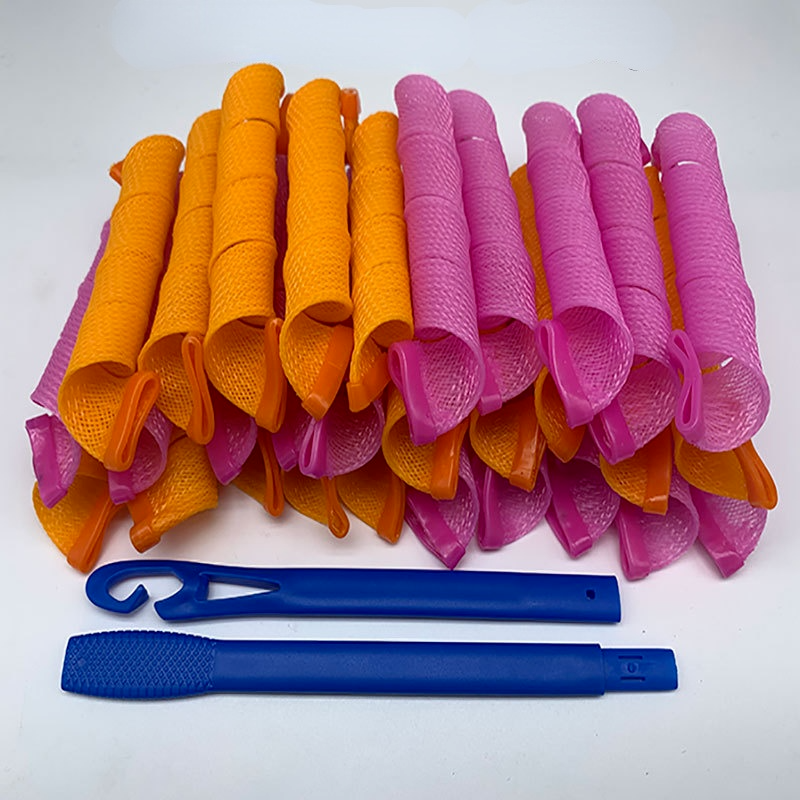 10pcs Magic Hair Rollers Curlers Kit Snail Shape Not Waveform Spiral Round Curls No Heat Curler for Extra Long Hair