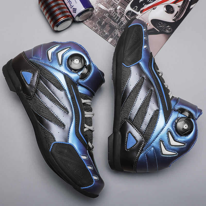 Professional Motorcycle Boots Men Reflective Motorbike Motorcycle Sneakers High-top Protect Ankle Racing Shoes motorrad schuhe