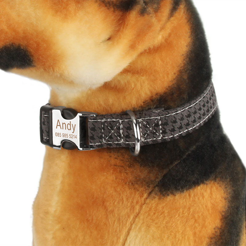Dog Collar Free Engraved ID Tag Dog Collars Customized Adjustable Soft Pet Collar with Safety Buckles for Small Medium Large Dog