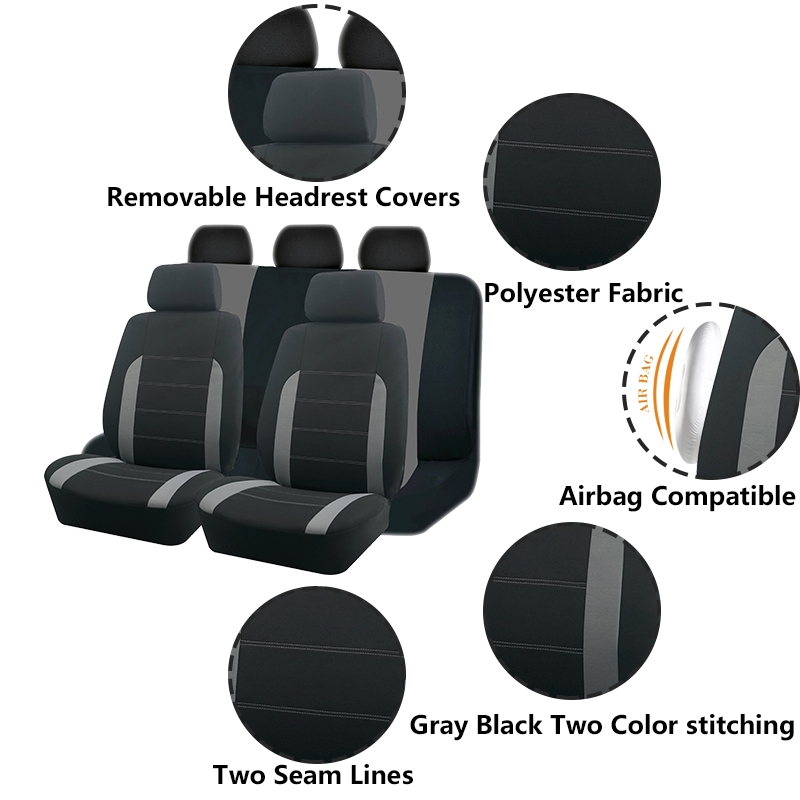 Universal AUTO Fabric PLUS Car Seat Covers Fit For Most Car SUV Truck Van Car Accessories Interior ddmysmile Seat Covers Car Smile