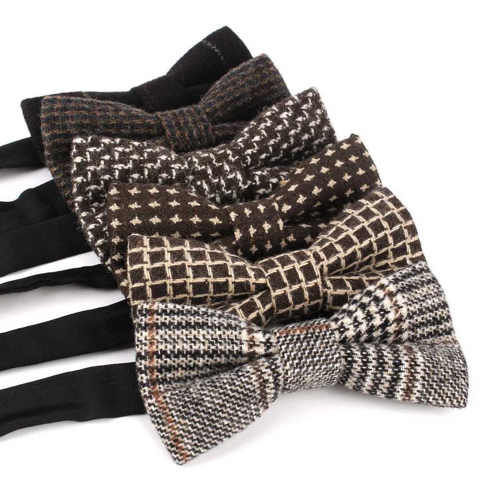 New Woolen Winter tie Men Women knot Adult Mens Wool Bow Ties Cravats Party Groom Bowties For GiftsX241109