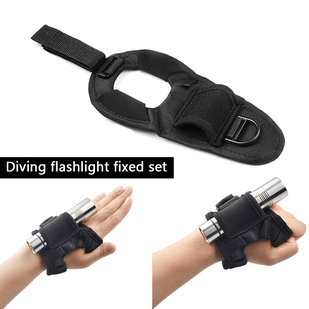 New Underwater Scuba Diving Dive LED Torch Flashlight Holder Soft Black Neoprene Hand Arm Mount Wrist Strap Glove Hand Free