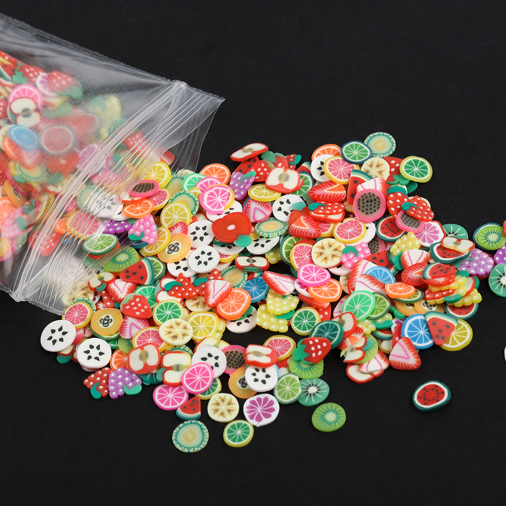 1000Pcs/lot Mixed Clay Slice Filler Fruit Animal Flower Nail Art Decor Resin Epoxy Mold Fillings for Crafts Making DIY Supplies