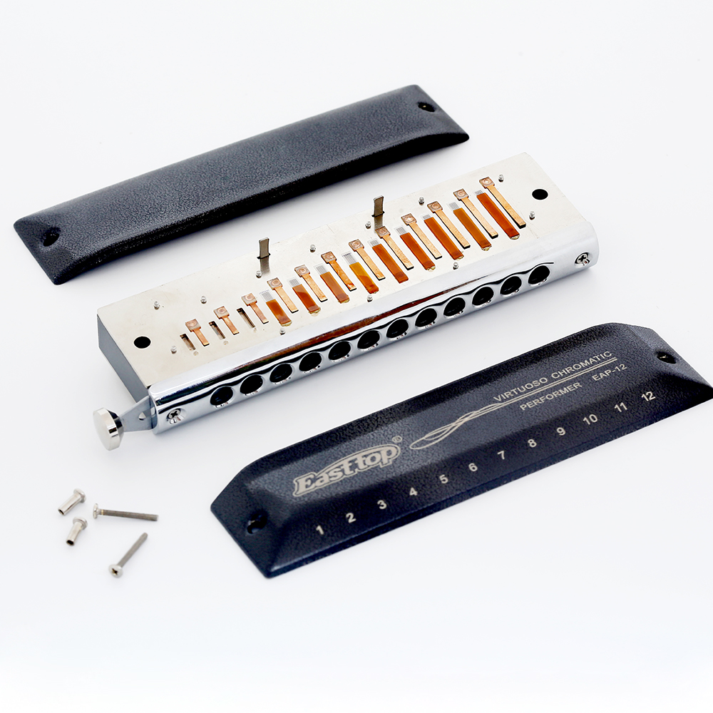 Easttop Chromatic Harmonica 12 Holes 48 Tone Mouth Organ Harp Instrumentos Key Of C /A/ B /G/bB Musical Instruments EAP-12
