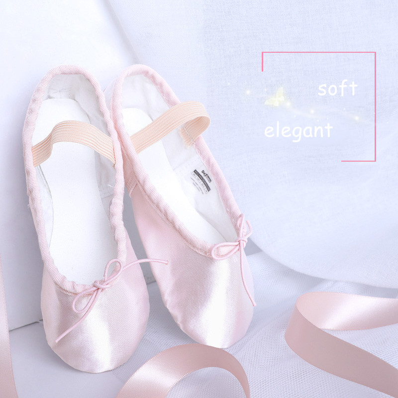 Ballet Shoes For Girls Kids Gymnastics Shoes Ballerina Dance Shoes Sneakers 2025 Children new Shiny Satin Flat For Dancing