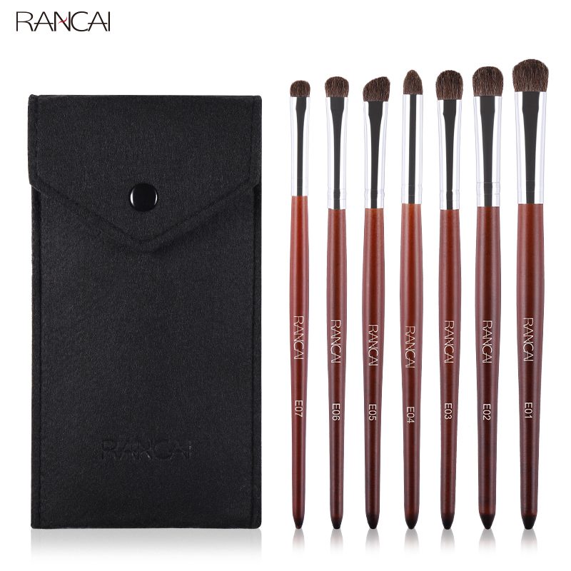 cd pcs RANCAI Shadow Pro Eye Makeup Brushes Set Natural Hair Wood Handle Blending Shader Highlighter Brush Make Up Tools brochas