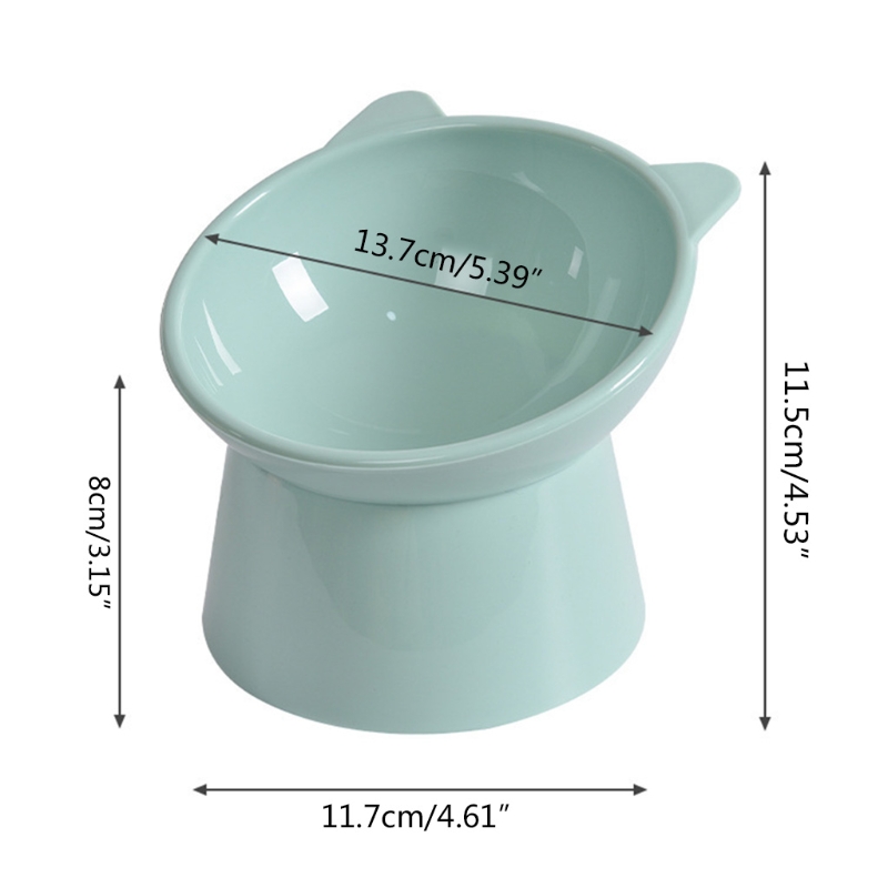 Dog Bowl Raised for Cat Food Water Bowls with Elevated Stand Pet Feeding Bowl No-Spill 45° Slanted Pet Dish Blue/Green/P