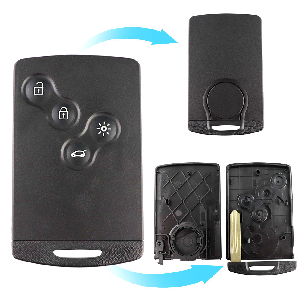 YIQIXIN Remote Smart Card For Renault Megane 2025 Laguna Koleos Fluence Scenic Clio Captur new Car Key Case Shell 4 Buttons With Blade