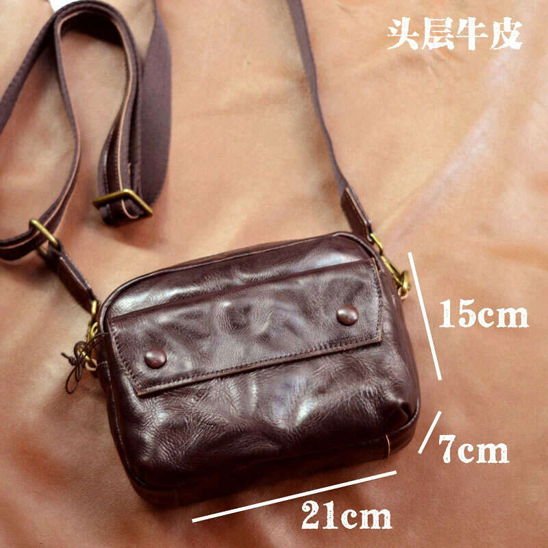 New Korean Men's Leather Shoulder Business Leisure Outdoor Fashion 100 Head Layer Cowhide Crossbody Bag