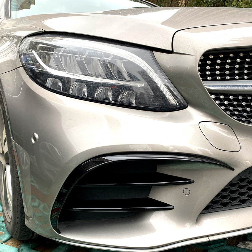For Mercedes Benz C Class C200 C260 W205 2019-2023 Car Front Fog Lamp Strip Air Intake Grille Slats Trim Cover Auto Accessories e0f6e