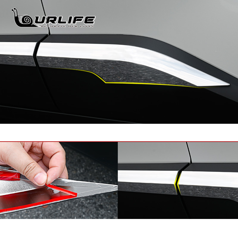For Toyota CHR C-HR XA10 2018 2019 2025 2020 2021 2022 Car new Side Door Body Trim ABS Chrome Accessories 4Pcs Auto Accessory Replacement