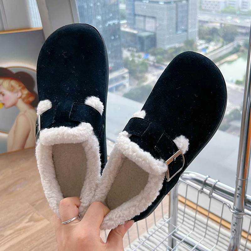 Chic AIYUQI Plush Velvet Low-Top Shoes for Women - Soft Inside, Perfect for Cold Weather Fashion